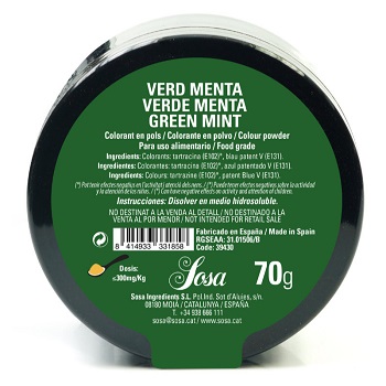 SOSA Hydrosoluble Colouring Powder Mint Green 70g
